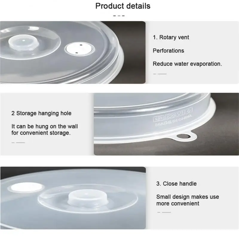 Heating Sealing Lids Save Space Plastic Microwave Food Lid Kitchen Tools Heating Sealing Cover Stackable Transparent Anti-splash