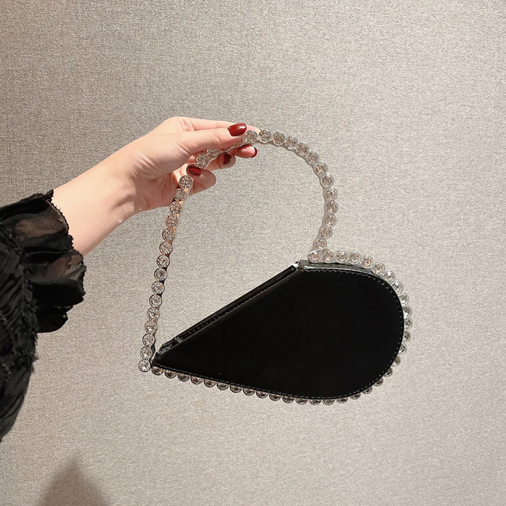 

Women's Rhinestone Love Heart Tote Bag Ladies Banquet Party Clutch Handbags 2023 New Fashion Sparkling Heart Bag Crossbody Bag