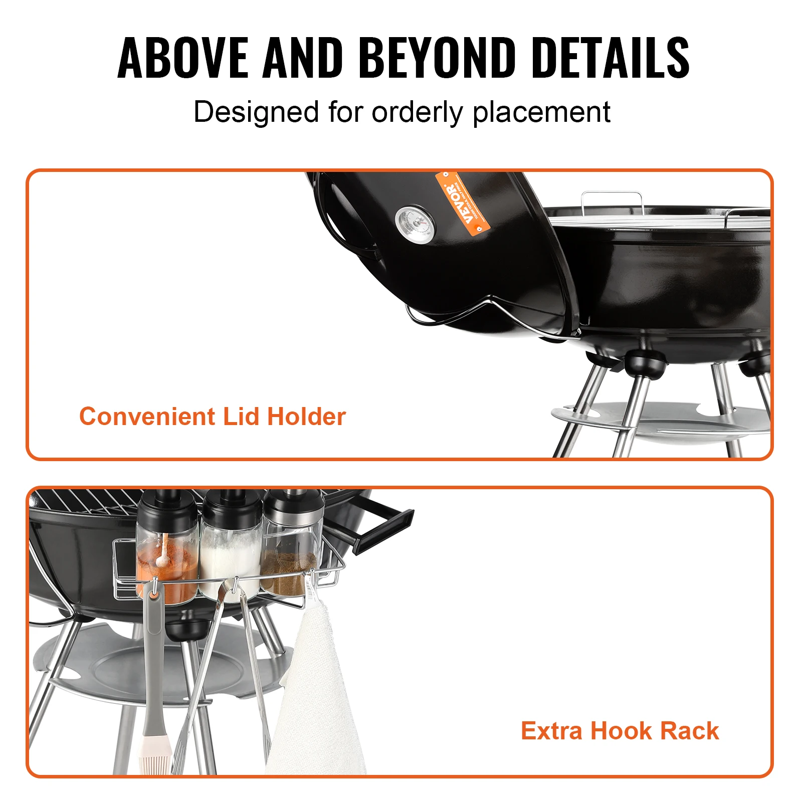 VEVOR Outdoor BBQ Portable Grill Apple Shape Charcoal Grilled Barbecue Heating Stove Multifunction Camping Picnic BBQ Oven