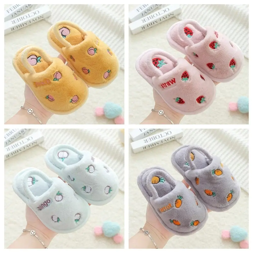 Cute Cartoon Children Slippers Cotton Warmth Winter Toddler Shoes Newborn Learning Walking Shoes Indoor Non-slip Slipper