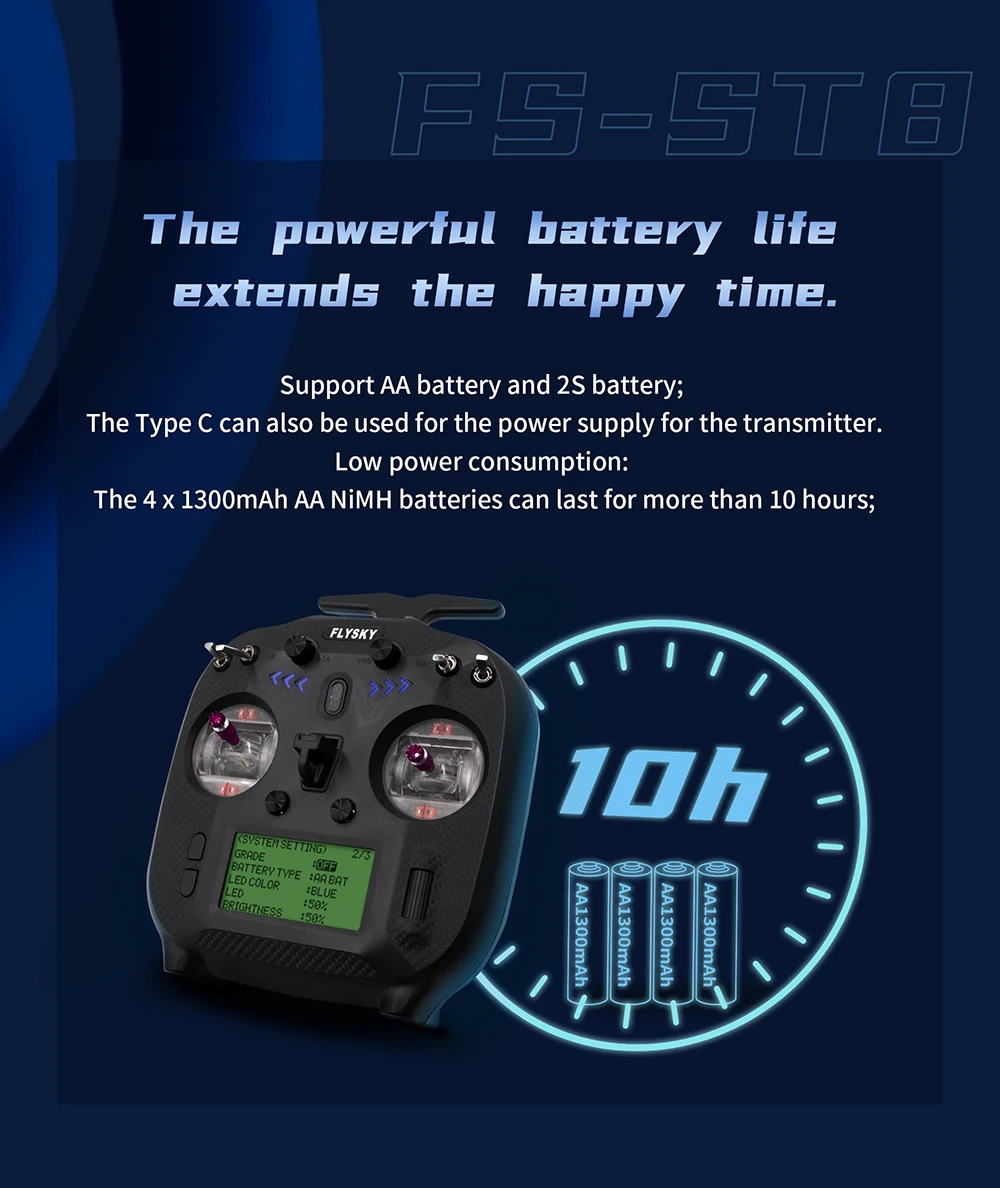 FlySky FS-ST8 2.4GHz 10CH Radio Transmitter ANT RGB Assistant 3.0 with SR8 Receiver for RC Drone Airplane Car Boat 17 FlySky FS-ST8