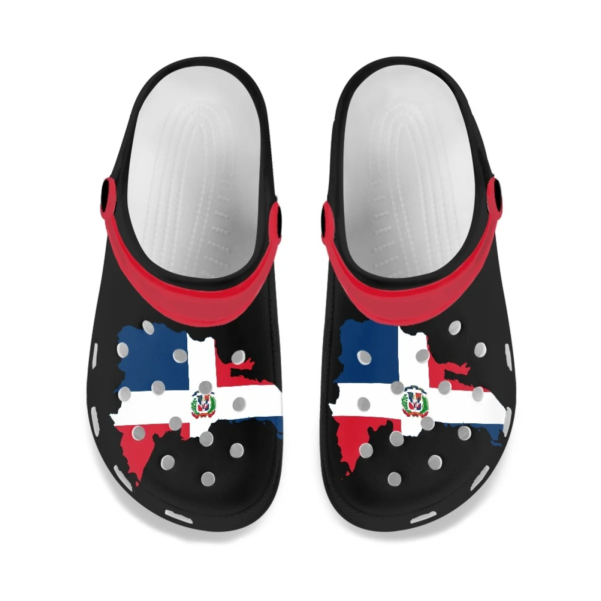 INSTANTARTS Summer Outdoor Non-slip Sandals Dominican Republic Flag Light Flat Beach Shoes Unisex Couple Indoor Bedroom Slippers