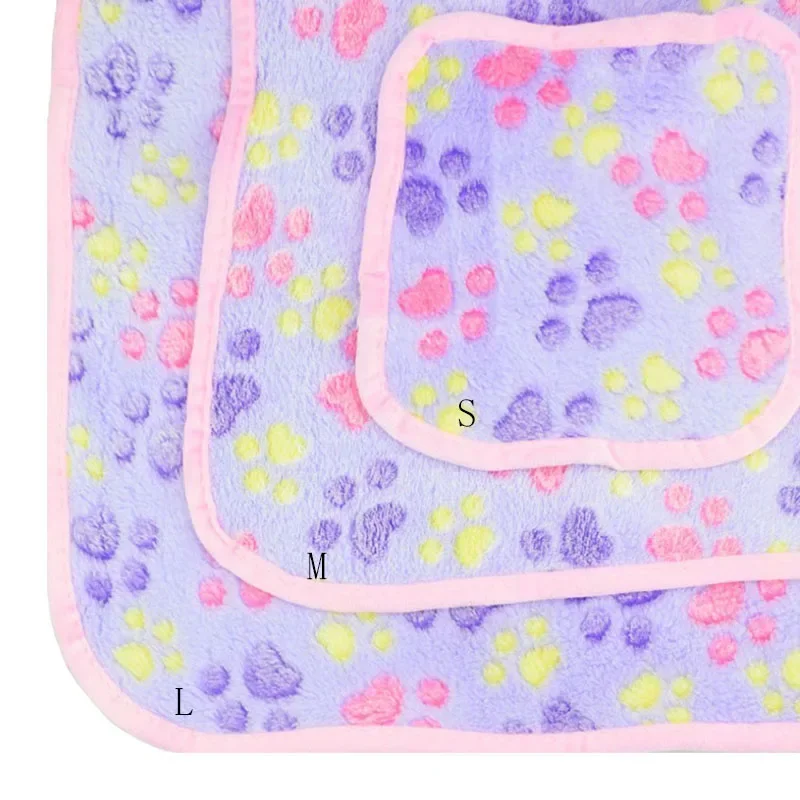 Soft Flannel Fleece Cat Dog Blanket Bed Mats Paw Foot Print Warm Pet Blanket Sleeping Beds Cover Mat for Dogs Cats Pets supplies