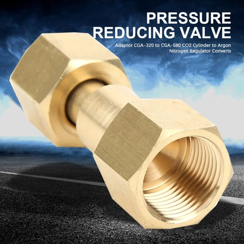 Heat Resistant CO2 Cylinder To Argon Regulator Brass Nut Adapter Standard Threading Leak Proof Brass Regulator Adapter