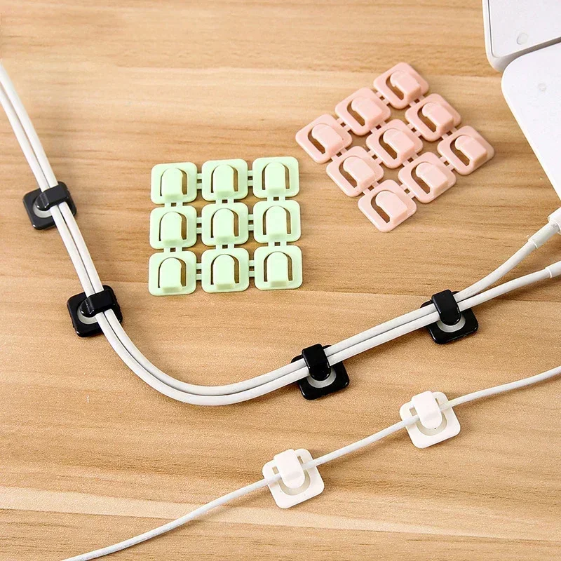 18pcs Self Adhesive USB Charger Cable Clips Multifunction Wire Cord Cable Winder Data Line Fixer Office Desk Tidy Manager