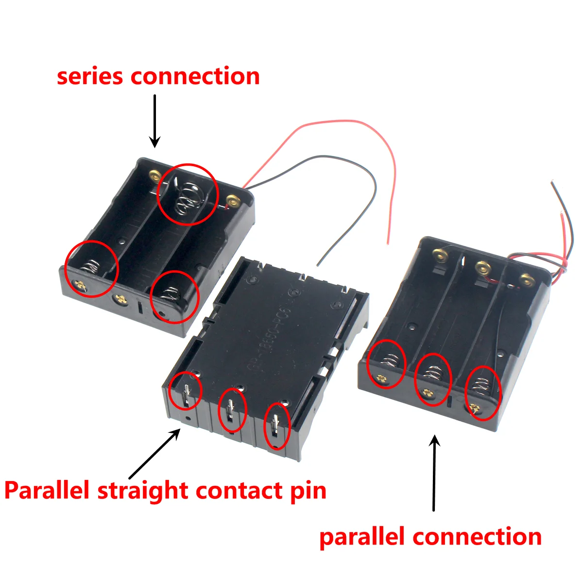5PCS DIY Plastic 18650 Battery Box Storage Case 1 2 3 AA 4 18650 Power Bank Cases  Holder Container 1X 2X 3X 4X With Wire Lead