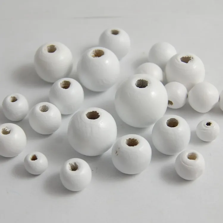 White Wood Beads Wooden Beads for Bracelets, DIY Craft and Home Decoration  - AliExpress