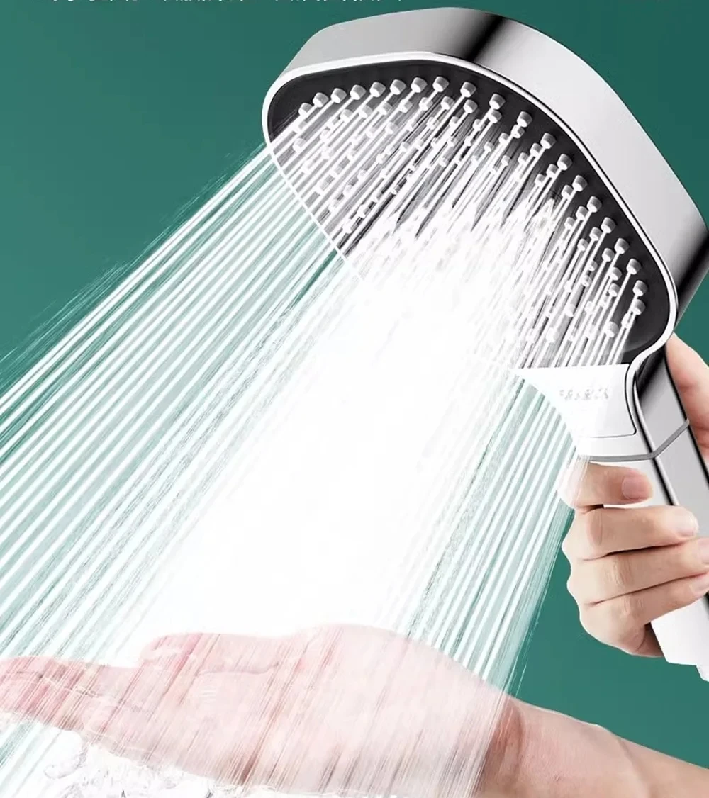 3 Modes Large Flow High Pressure Shower Head with Filter Strong Pressurized Handheld Shower Faucet Nozzle Bathroom Accessories