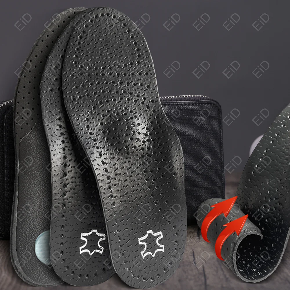 Eid Unisex Leder Orthese Plattfuß Schuh Einlegesohlen High Arch Support ortho pä dische Pad zur Korrektur Ochsen bein Gesundheit Fußpflege schwarz – Detail 4