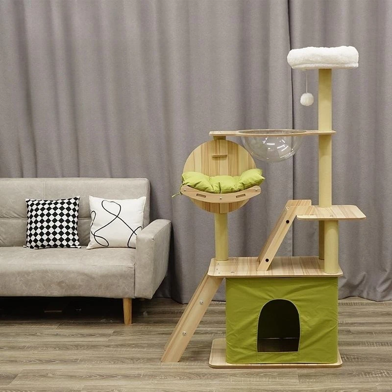

Cat Tree House Tower Condo Cat Scratching Board Pet Recreational Furniture for Cats Kitten Multi-Level Tower for Large Cat