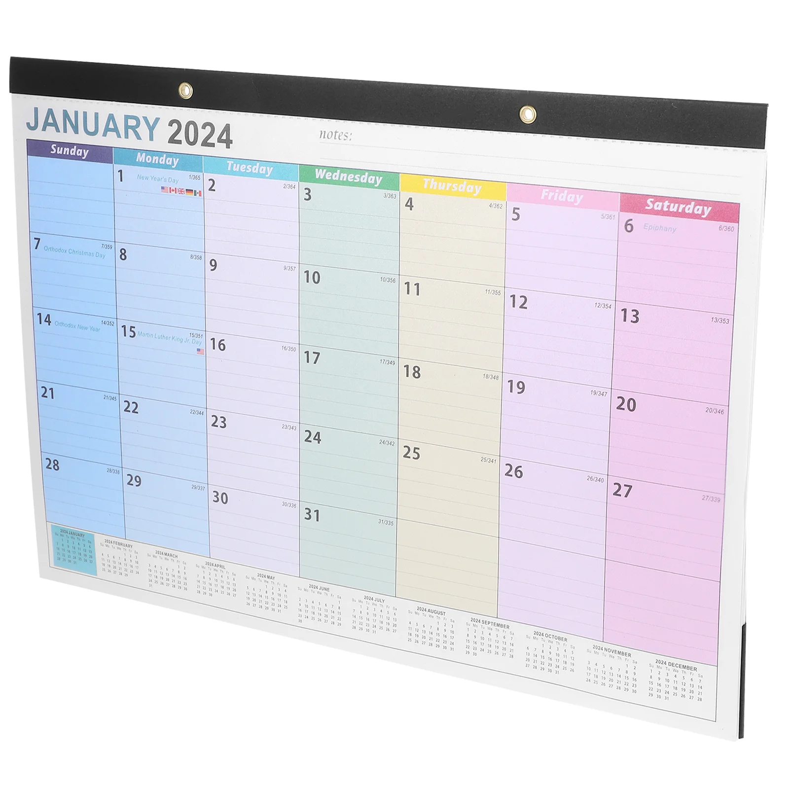 

English Calendar Wall Office Hanging Supplies Inner Page 100g Writing Paper Home Accessory 2024-2025