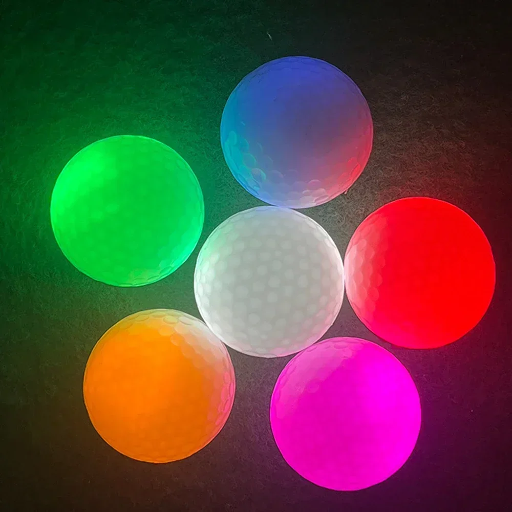 LED Glowing Golf Balls Glowing Golf Balls At Night - Glow in The Dark Balls 6pcs Golf Ball Set Red Blue White Pink Green