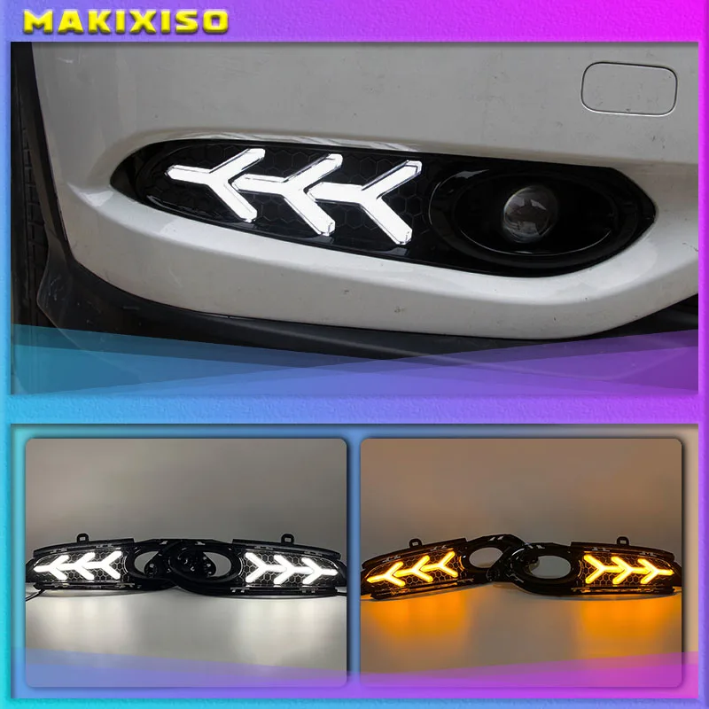 

2PCS For Honda HRV HR-V Vezel 2014 2015 2016 2017 2018 LED DRL Daytime Running Lights Daylight Waterproof Signal car Styling