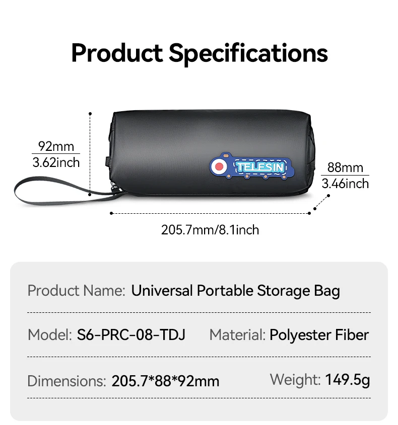 Universal Portable Storage Bag For DJI OSMO Action Pocket 3 Waterproof Anti-fall