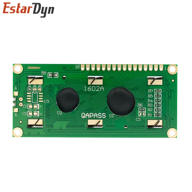 LCD1602 1602 Module Green Screen 16x2 Character LCD Display Module.1602 5V Green Screen And White code for arduino