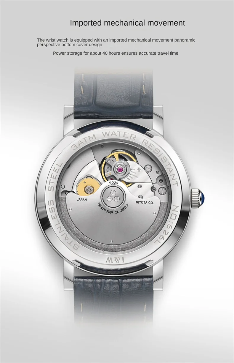 Orologio meccanico ultra sottile Carnival Brand IW Series da uomo con cinturino in pelle, movimento MIYOTA, tourbillon, orologio da uomo di lusso_voghion.com
