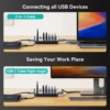 Yottamaster USB-C 3.2 Hub 7 Port USB Hub Powered 5V/3A USB 3.2 Gen2 10Gbps Data Hub for Laptops Surface Pro Portable Hard Drives 5