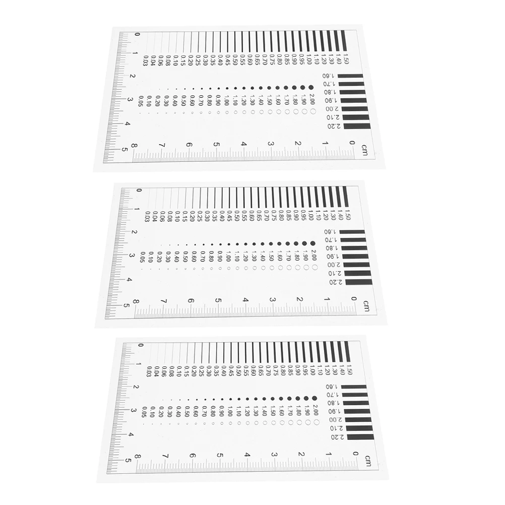 Medidor de largura de rachadura de alta precisão, 3 peças para defeitos de superfície, ferramentas de medição de concreto de plástico, ferramenta de medição de rachaduras