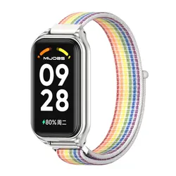 Mi Band 8 Active Nylon Loop Watch Strap - Durable & Comfortable Replacement Wristband for Mi Band 9 Active (Colors 2)