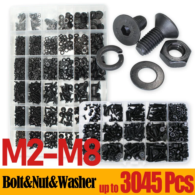 Cabeça Escareada Parafuso Aço Carbono Parafuso de Cabeça Chata Arruela Porca 109 Grau Aço de Liga Hexagonal Soquete Hexagonal M2- m8 3045p