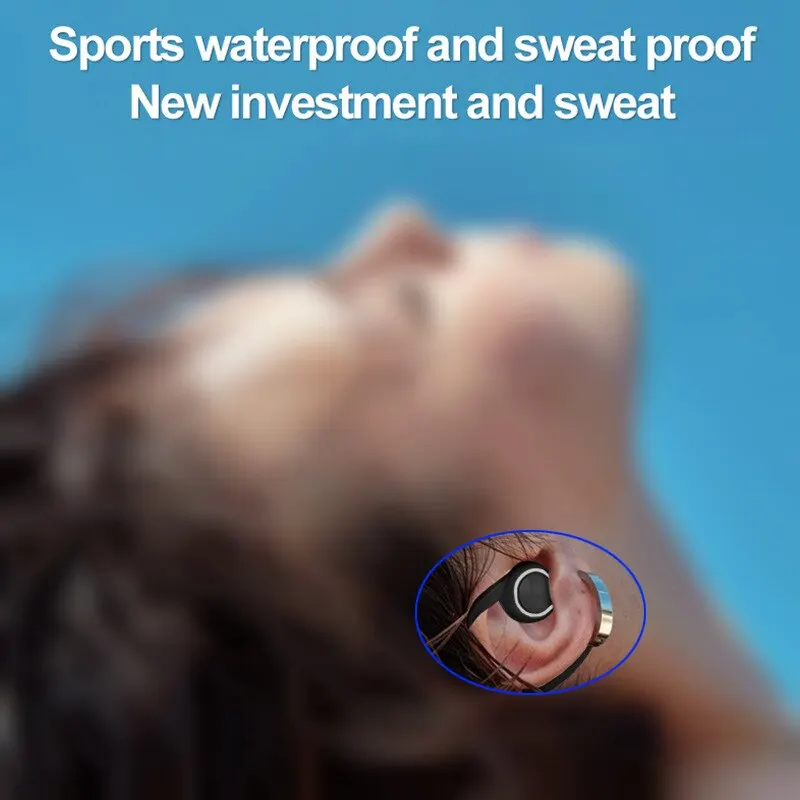 Waterproof Bluetooth 5.2 Mini Ear Hook Headphones with Mic and HiFi Stereo Sound