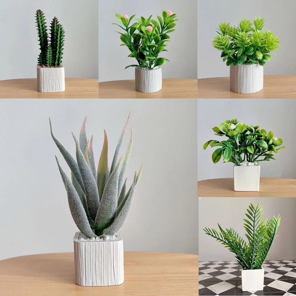 Green Dollhouse Potted Plant Toys 1:6 Scale Home Decoration Miniature Green Leaves Bonsai Lifelike Accessories Mini Flower Pot 3