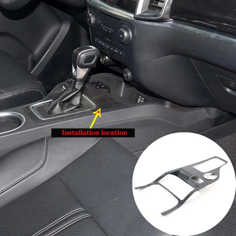 Per Ford Ranger Wildtrak 2015-2021 Lhd Abs In Fibra Di Carbonio Car Center Console Gear Shift Panel Cover Trim Interni Accessori Auto