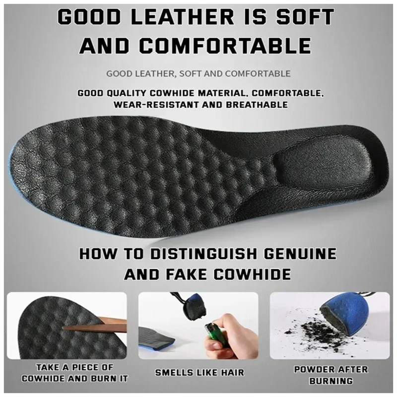 1Pair Leather Shoe Insoles Arch Support Orthopedic Insole For Feet Plantar Fasciitis Shoe Pads Shock-absorbing Cowhide Sole shoe insoles sport insoles orthopedic insoles sport orthopedic insoles sports insoles cowhide insoles