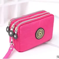New Fashion Big Capacity Women Wallet Make-up Bag Coin Purse Mini Bag with Three Zipped Portable Women Wallets Phone Pouch 1