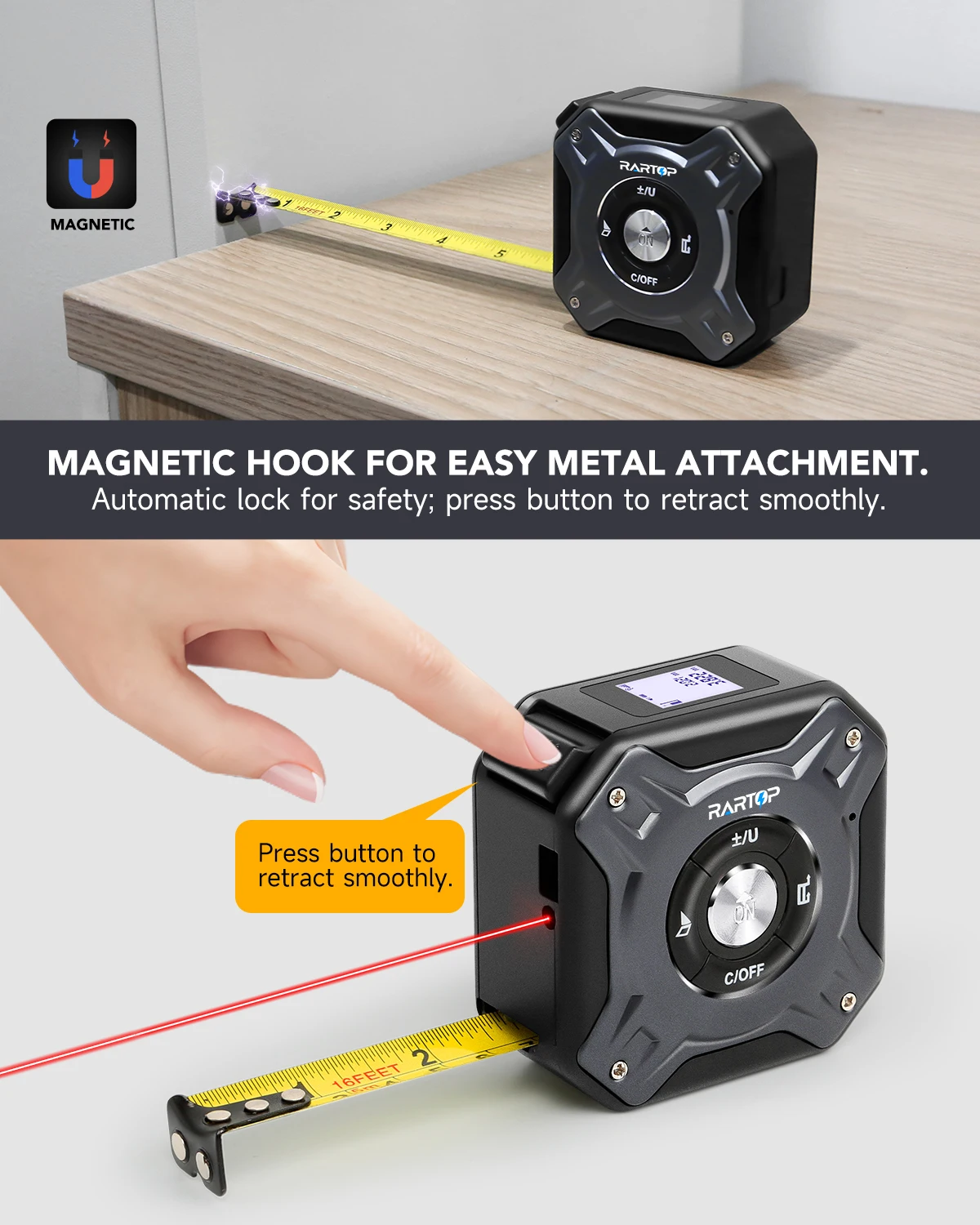 Description Picture 3 of itemPortable Laser Tape Measure Level Hunting Rangefinder Multifunctional Meters Tras Metre Measuring Meter Range Finder Telemeters