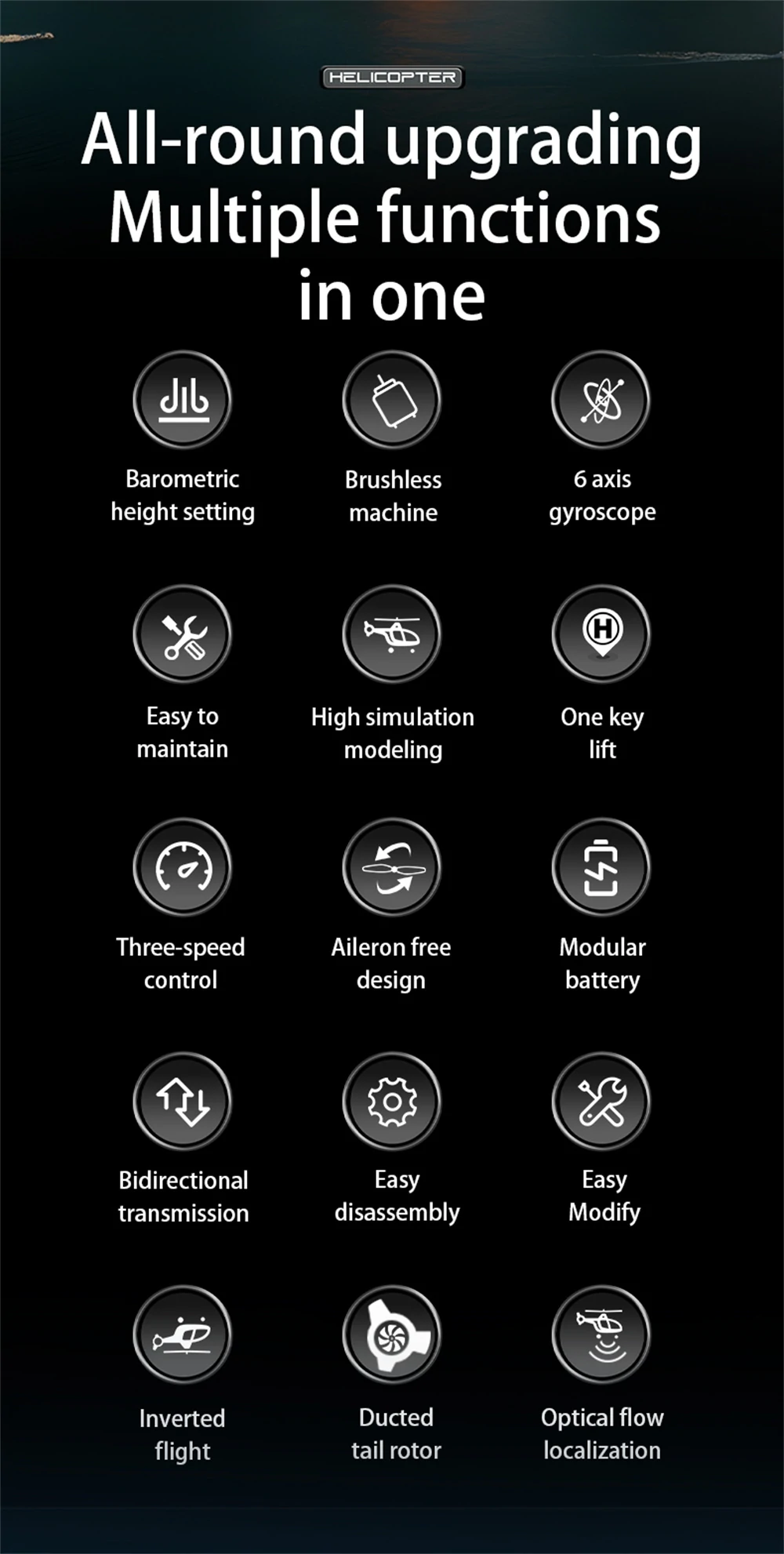 RC ERA C123 2.4G 6CH 6-Axis Gyro Optical Flow Localization Altitude Hold 1:36 EC135 Scale RC Helicopter RTF