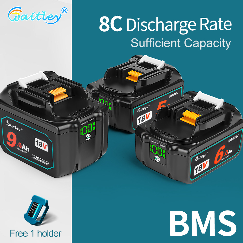 Waitley 18V Battery For bateria Makita 18 v Power Tools Replacement Accessories BL1860 BL1850 Li-ion Rechargeable batteries Pack