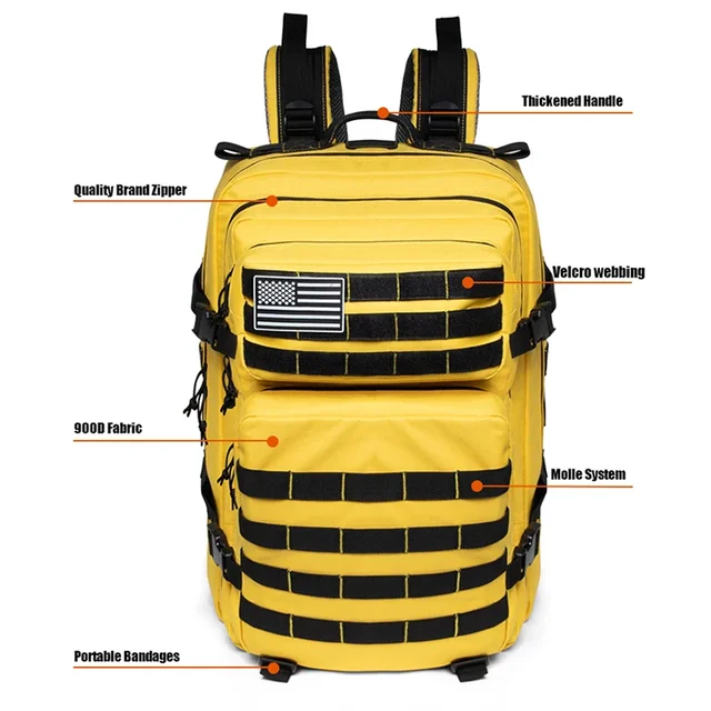 Outdoor 45L GYM Fitness Style Backpacks for men/women Tactical Training Molle Survival Bag Hiking Trekking Rucksack School bag 3
