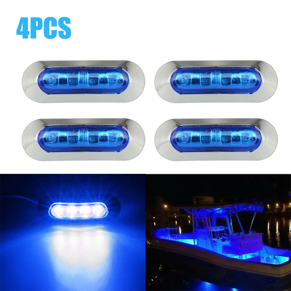4Xmarine Boot Led Courtesy Lights Cabine Dek Loopbrug Trap Licht Blauwe
