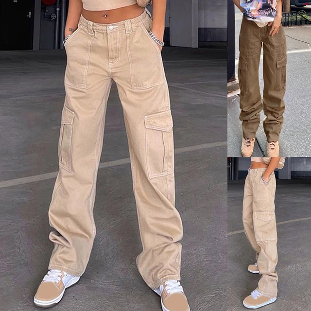 2022 New Oversized Pocket Streetwear Cargo Pants Casual Baggy Wide Leg  Sweatpants Women Retro Couples Hippie Joggers Trousers - AliExpress