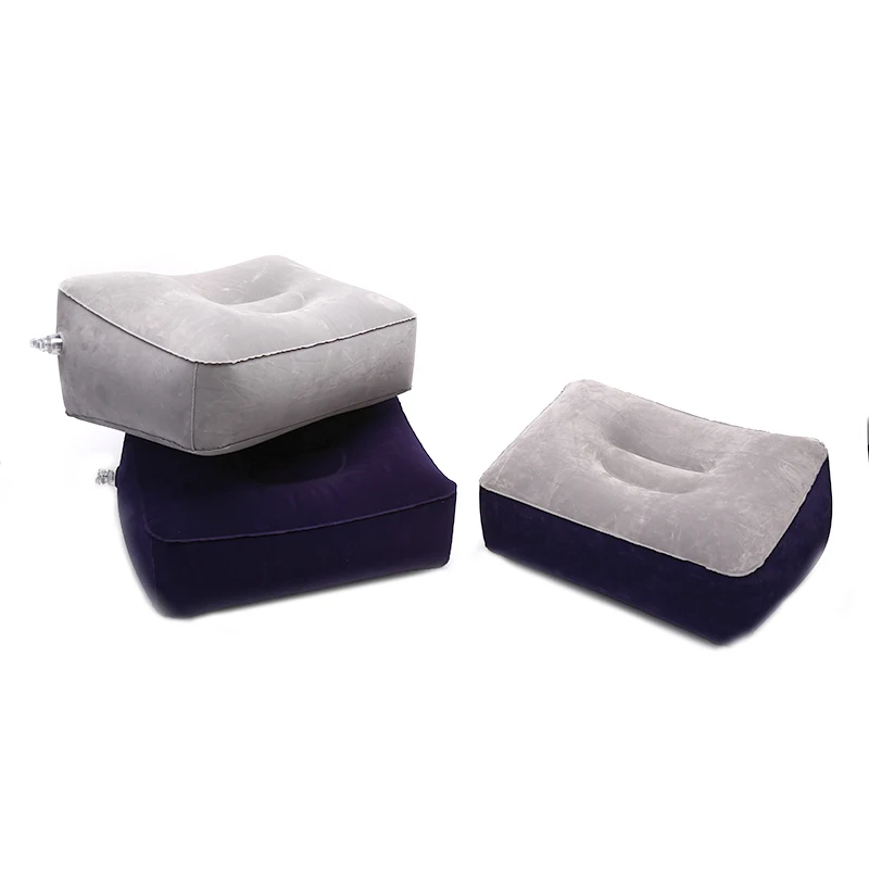 Useful Inflatable Portable Travel Sleeping Footrest Pillow Plane Car Bus Train Kids Bed Foot Rest Pad PVC For Travel Massage Car 5