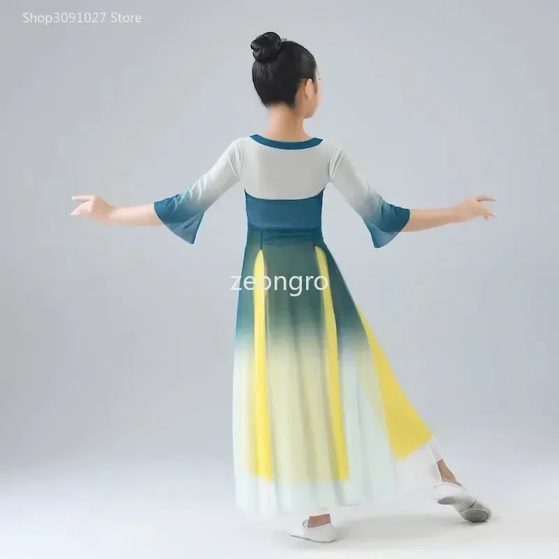 Dance Dress Chinese Traditional Costumes Stage Performance Costume Chinese costume hanfu new children's classical stage costumes umbrella dance ethnic girls Yangko clothing fan dance