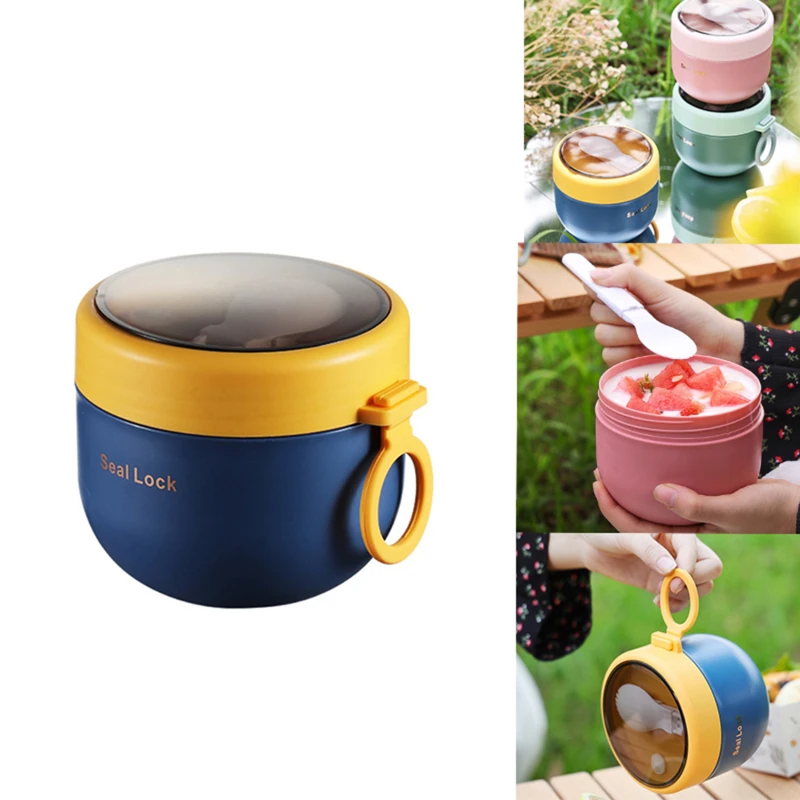 510ml Thermos Lunchbox With Spoon for Kids Children School BPA Free  Leakproof Mini Soup Hot Food Flask Container