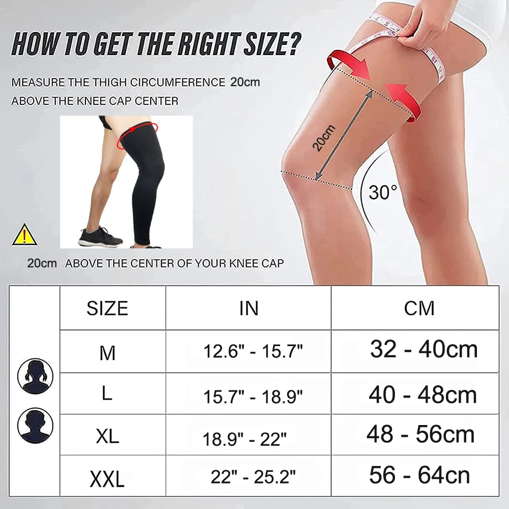 Compression knee brace 1Pcs Long Leg Sleeve Compression Leg Full Long Knee Sleeve Elastic Sport for Men Women Running Basketball Football