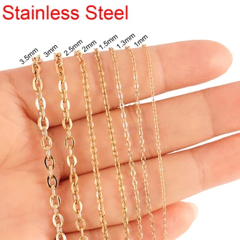 Collana a maglie a catena in acciaio inossidabile sfuso da 1 metro 1.5/2/3mm che trova forniture per bracciali a catena con cavo a forma di O fai da te 1