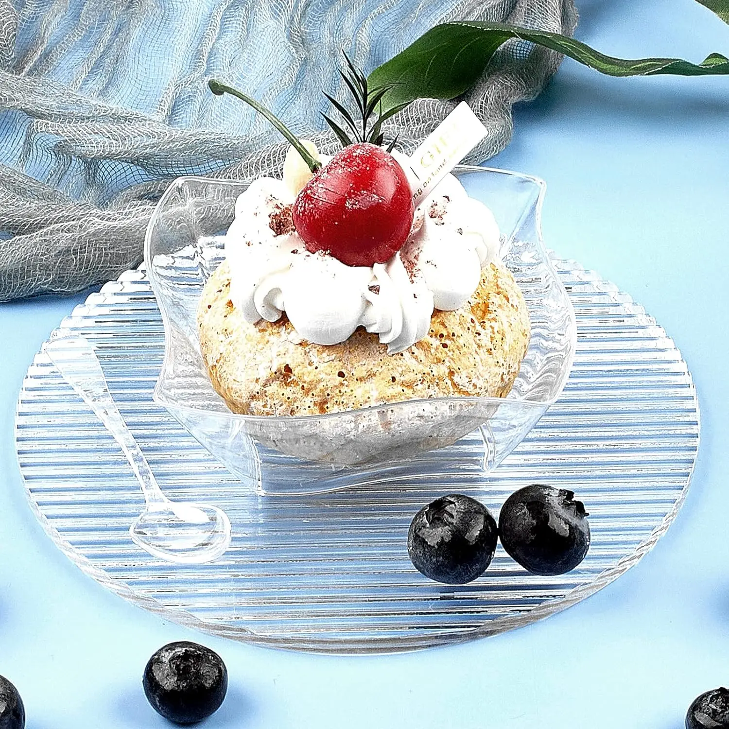 Clear Plastic Dessert Cups plastic cups plastic dessert cups dessert cups dessert plates Appetizer Plates Bowls with Spoons 25/50 pcs For Wedding Party