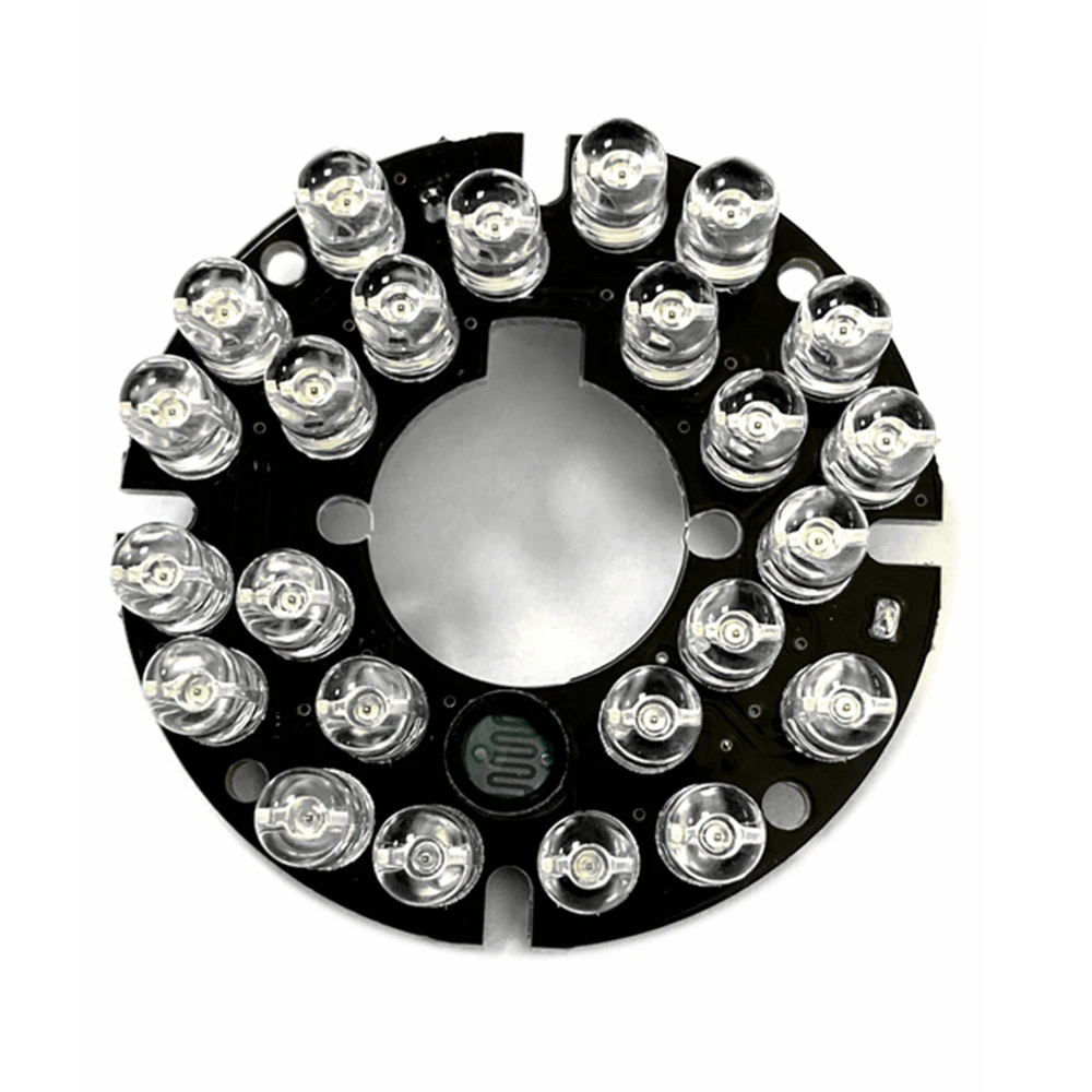 CCTV Accessories infrared light 850nm 90 degrees 24 Grain IR LED board for Surveillance cameras night vision diameter 44mm