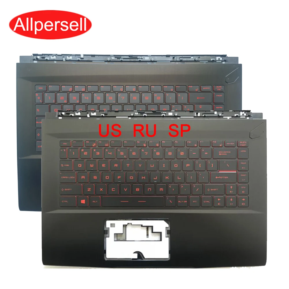 Teclado do Portátil com Luz de Fundo Tampa Superior para Msi Gf63 8rc 8rd Ms16r1 16r3 16r4 us ru sp