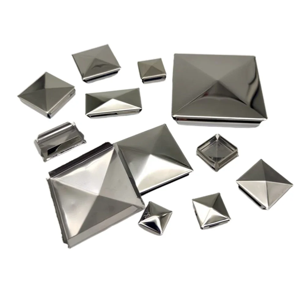 Column Cap Stainless Steel To Steel Galvanized Cover Cap Pyramid 16/20/25/30/36/40/50/60/80/100mm Decorative Closure