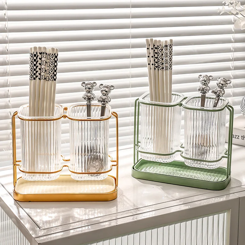 

Wall Mounted Household Kitchen Storage Box High-Quality Chopsticks Cage Knife Fork Storage Box Drain Rack Kitchens Accessories