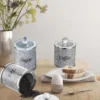 Crystal Coffee Sugar Tea Canister Set 3PCS Glass Crushed Diamonds Storage Container Set with Label & Lid Kitchen Decorative Jars 4