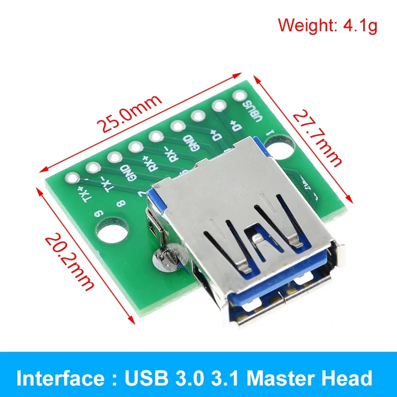 DollaTek 10 Pezzi Adattatore Da USB A DIP – Connettore Maschio A Femmina 5 Pin 2.54mm, USB 2.0 Tipo B, Modulo Convertitore - 3