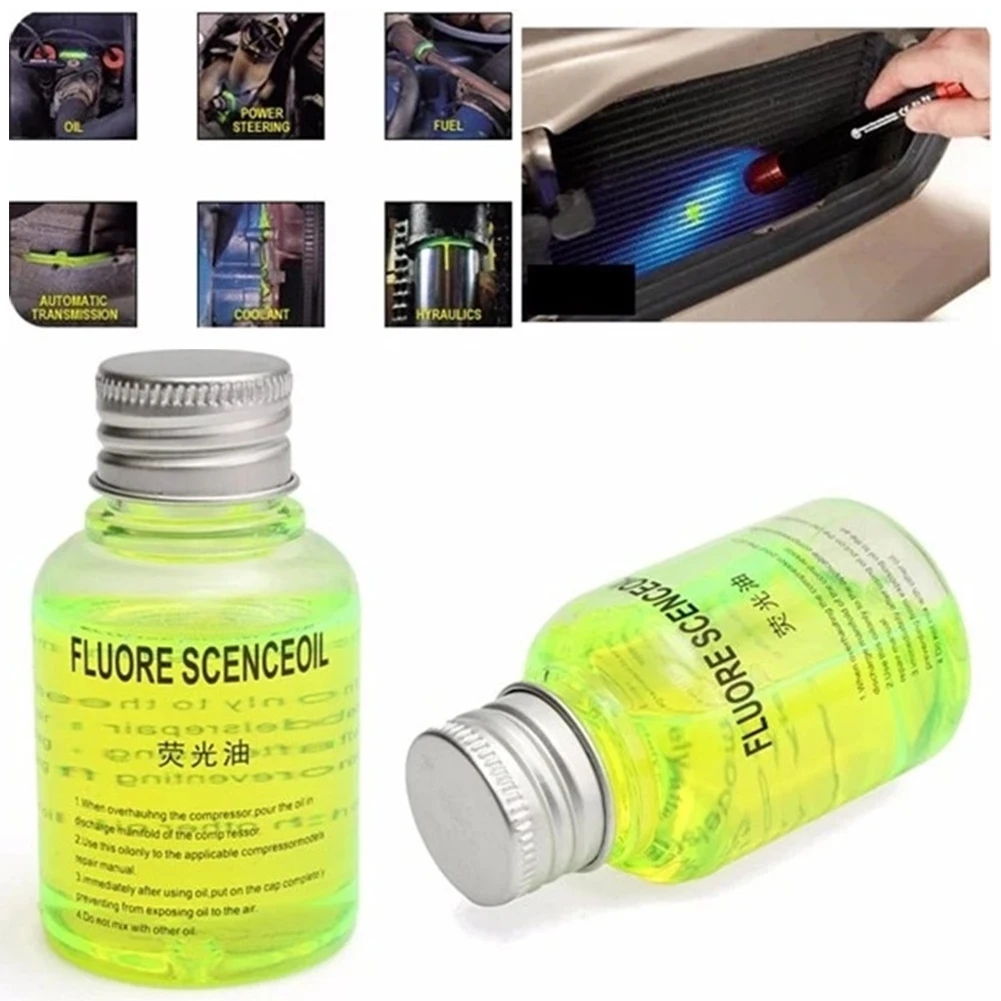 Leak Detection Oils Fluorescent For Car Air Conditioning Refrigerant Leak Detector Agent Long Lasting Detection Agent For Truck