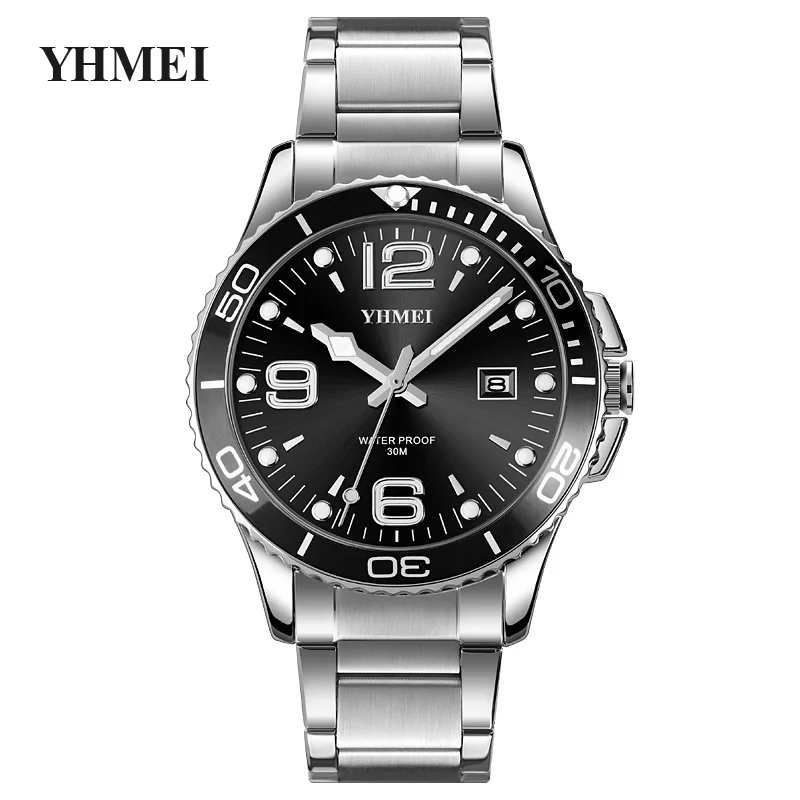 YHMEI Fashion Date Quartz Men Watches Top Brand Luxury Male Clock Chronograph Sport Mens Wrist Watch Hodinky Relogio Masculino 