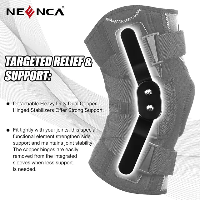 NEENCA Hinged Knee Brace Support for Knee Pain with Side Stabilizers&Gel Pad Arthritis Meniscus Tear Knee Pain Relief, ACL, PCL 4